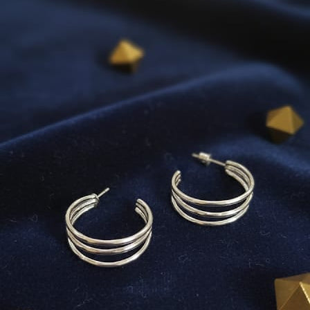 Celeste Silver Hoops