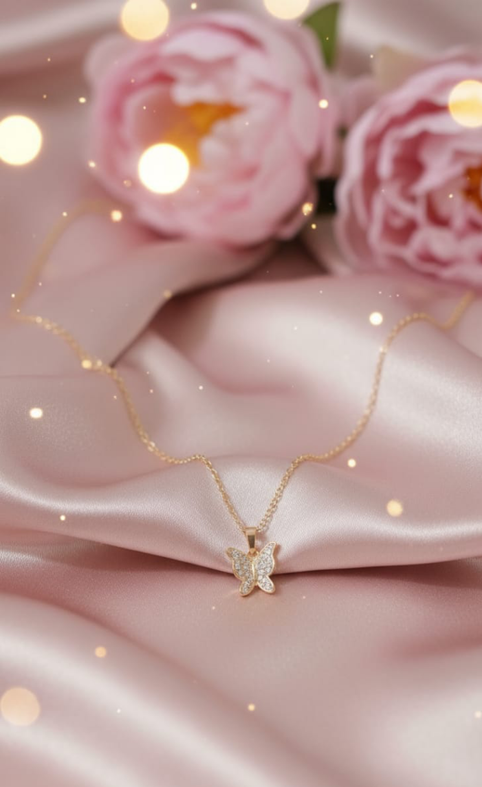 Rose Gold Butterfly Charm